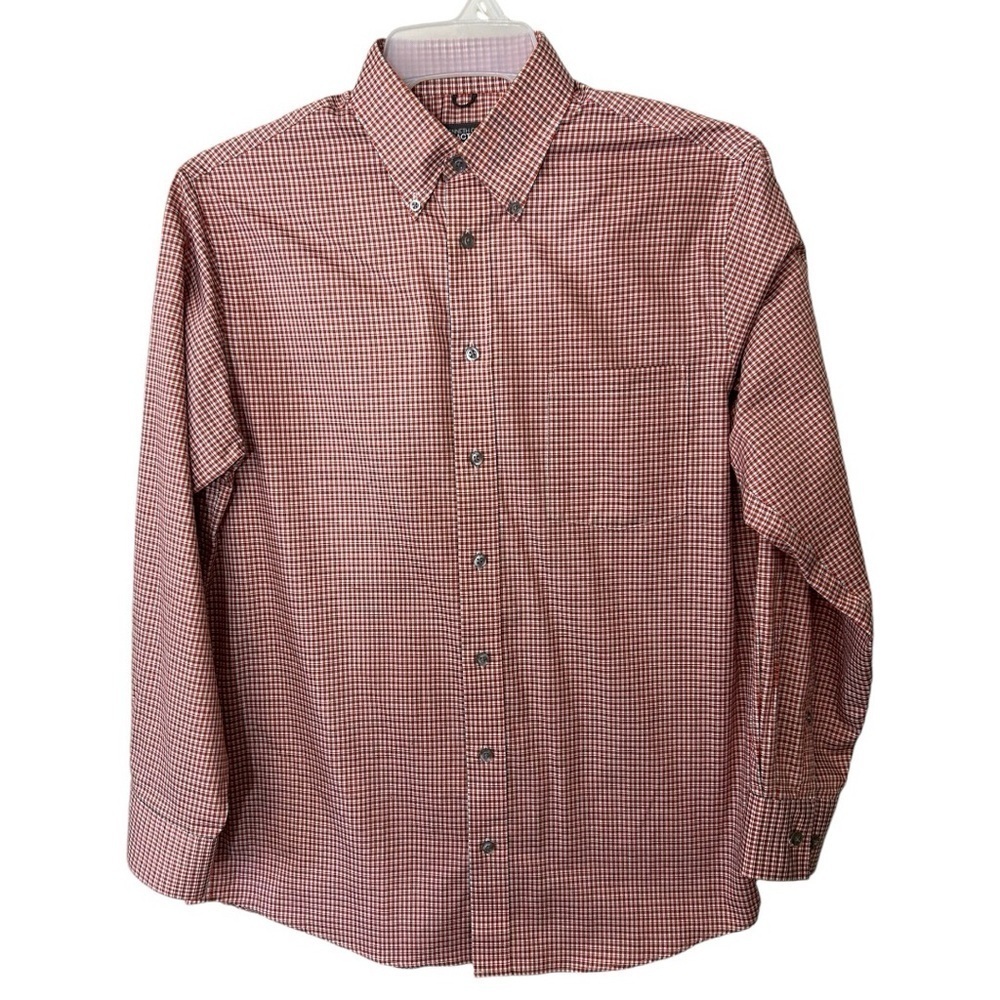 Kenneth Cole Reaction Checkered Long Sleeve Button Down Shirt Business Casual